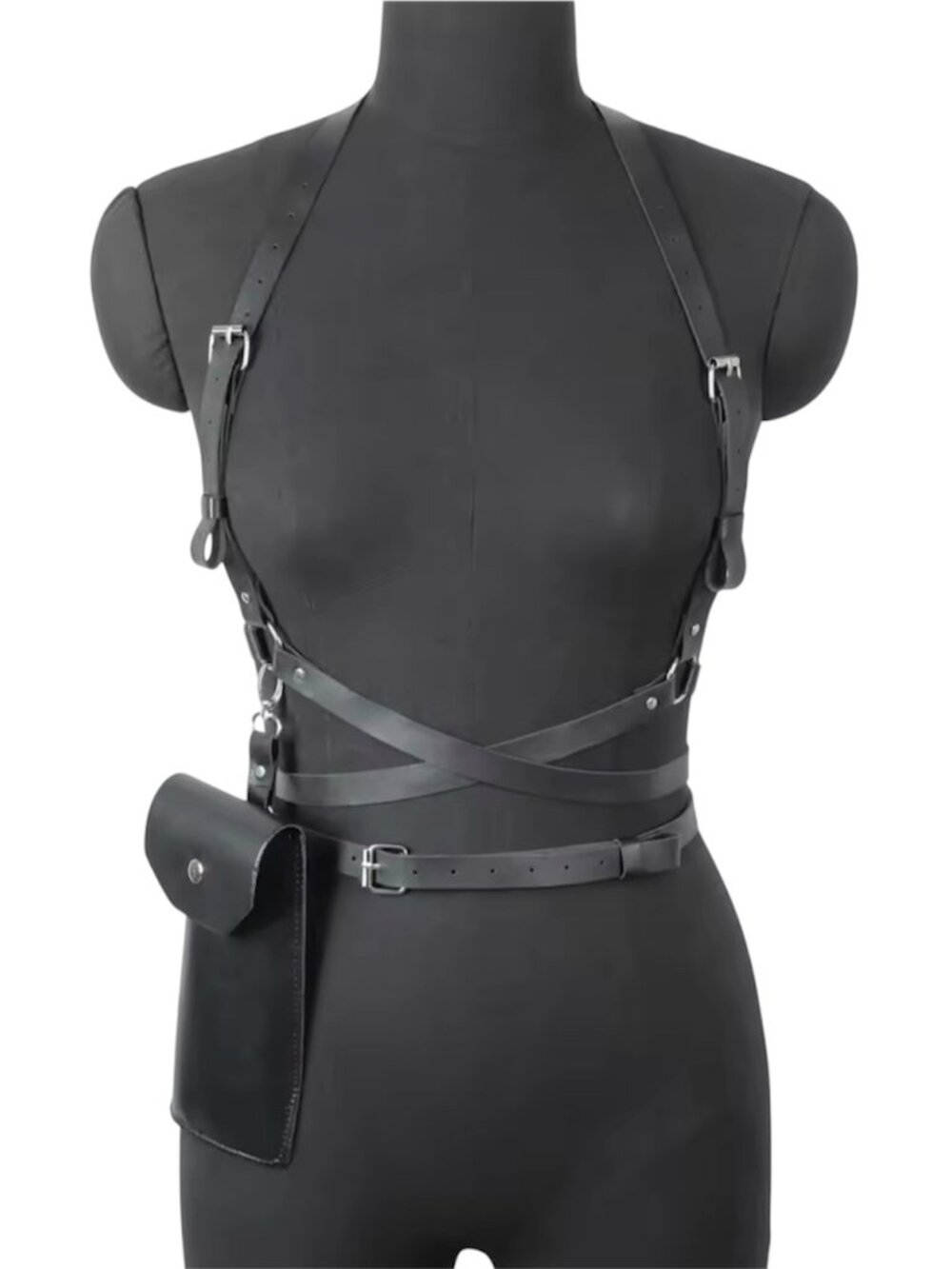 Women Steampunk Medieval Pirate Faux Leather Chest Harness